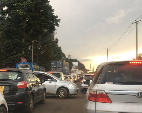Traffic jam on Waiyaki Way.