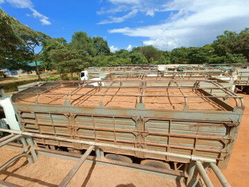Trucks impounded along Garissa-Thika Highway on Sunday, February 27, 2022.