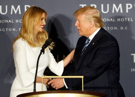 Ivanka Trump (left) and Donald Trump (right) at the ribbon cutting for the Trump International Hotel in Washington, D.C., in October 2016.