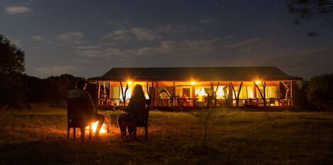 Two visitors camping at the Ol Pejeta Conservancy in Laikipia