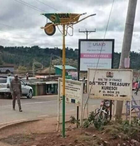 A UDA-branded wheelbarrow in Kuresoi.