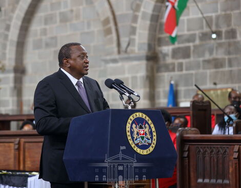 President Uhuru Kenyatta speaks at the launch of the Microsoft Africa Development Centre (ADC) on March 24, 2022