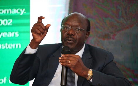 Former UNCTAD Secretary-General Mukhisa Kituyi speaking during a past forum
