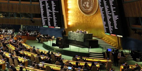 An image of an United Nations General Assembly (UNGA) meeting in New York.