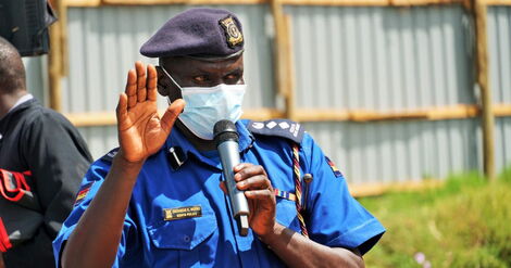 Uasin Gishu Deputy County Commander Zachaeus Ngeno addressing the public on Monday, December 13.