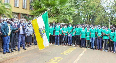 Uasin Gishu Governor Jackson Mandago Flags Off Students Selected Tampere University in Finland on Monday, September 6.