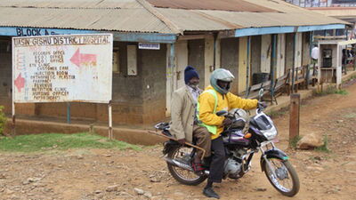 A signboard for Uasin Gishu district hospital.