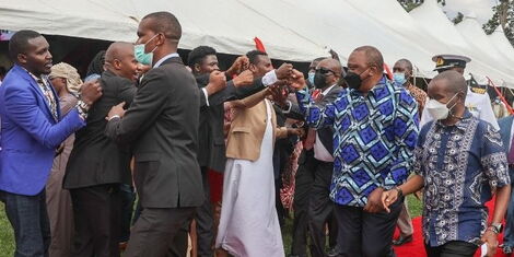 President Uhuru Kenyatta more than 3,000 young people at State House, Nairobi on February, Friday 11, 2022.