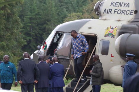 President Uhuru Kenyatta arrives at Sagana State Lodge in Nyeri for a meeting on November 15, 2019.