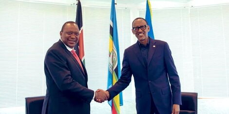 Former President William Ruto meeting with Rwandan President Paul Kagame