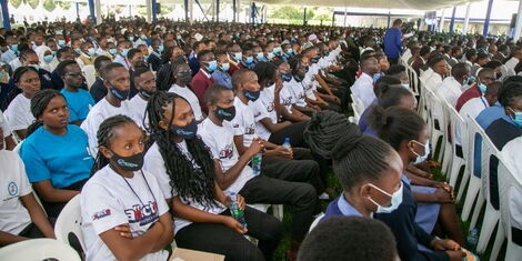 President Uhuru Kenyatta hosting students at State House on Friday, May 13, 2022.