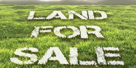 A promotional poster showing land for sale