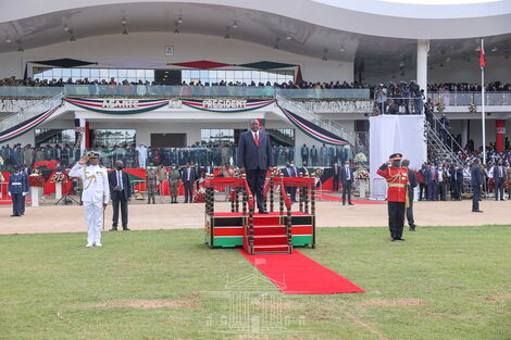 President Uhuru Kenyatta during the Madaraka Day Celebrations on June 1, 2022