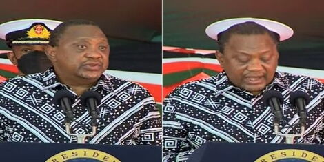 President Uhuru Kenyatta speaking at the Kenya School of Government on Tuesday, March 8, 2022.