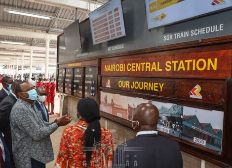 PresientUhuru Kenyatta at the Nairobi Central Railway Station on November 10, 2020.