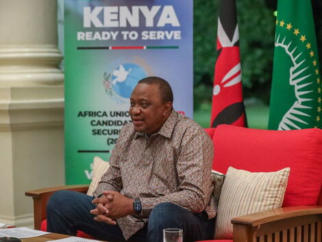 President Uhuru Kenyatta during a meeting with Permanent Representatives of various countries to the United Nations on Tuesday, June 16, 2020