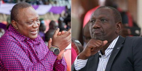 A collage of former President Uhuru Kenyatta (left) and his predecessor, William Ruto (right). 