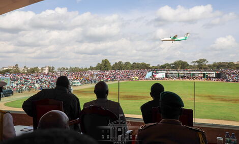 President Uhuru Kenyatta drove Ethiopia Prime Minister Abiy Ahmed to the KDF Museum Air Show at Uhuru Gardens on Saturday Saturday, May 28, 2022.