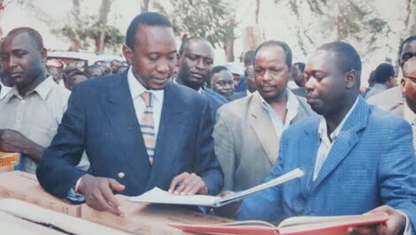 A file image of President Uhuru Kenyatta together with Mathira MP Rigathi Gachagua at a past event.
