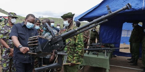 President Uhuru Kenyatta at the graduation ceremony of paramilitary officers attached to the Quick Response Unit at the National Police Service, Magadi Field Training Campus.