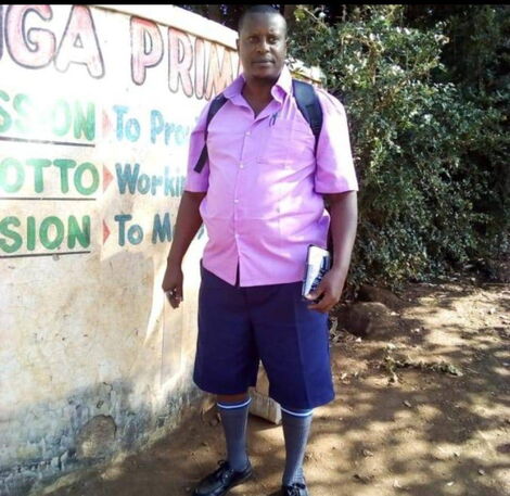 Undated photo of Richard Njenga in school uniform