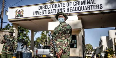 Undated photo of police officers outside the DCI headquarters along Kiambu Road