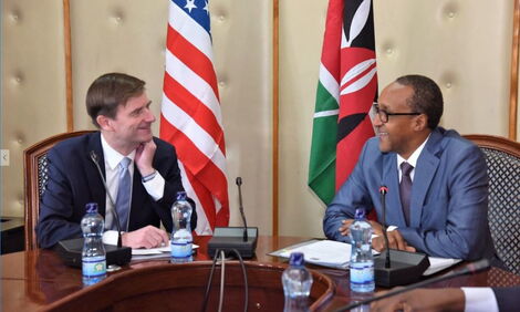 US Under Secretary for Political Affairs David Hale with Foreign Affairs PS Ambassador Macharia Kamau