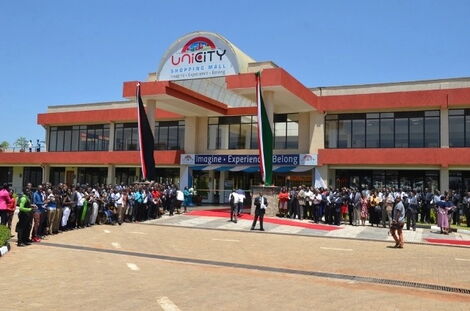Kenyatta University Students outside UniCity Mall located along Thika Super Highway