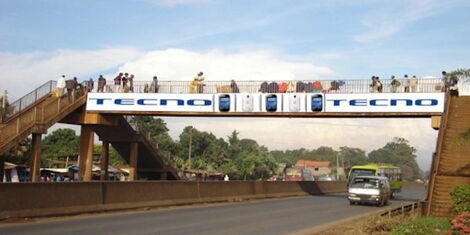 An undated image of a section of the Nairobi-Nakuru highway along the Uthiru footbridge.