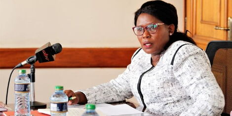 Meru County Governor Kawira Mwangaza adresses a meeting with Meru County officials on November 4, 2022. 