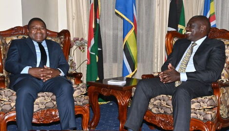 President Felix Nyusi and President-elect William Ruto in Karen on September 13, 2022