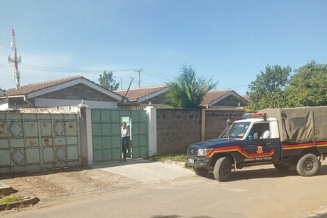 Police Officers at Sergent Kimei's house in Imara Daima, Nairobi, on Thursday, February 20, 2020