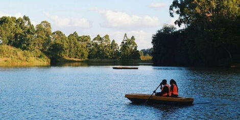 An undated image of people riding a boat at Paradise Lost.