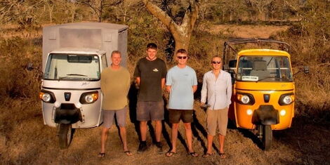 Image of the four planning to travel from Kenya to South Africa in tuk tuks