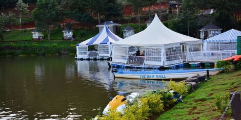 An undated image of floating restaurants at the Dam Redhill in Limuru.