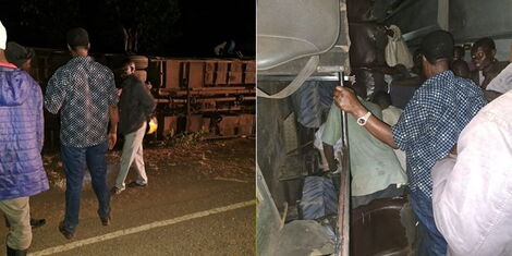 Sirisia MP John Waluke at the scene of the accident in Lwakhakha Bungoma County.