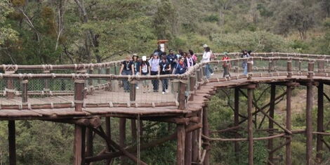 An undated image of tourists at the Safari park in Nairobi.