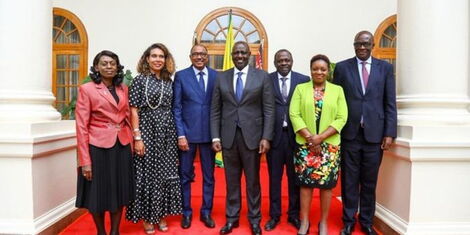 President William Ruto during a meeting with AU Special pecial Envoy for African Medicines Agency Dr Michel Sidibé, State House, Nairobi.
