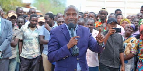 Interior Cabinet Secretary Prof Kindiki Kithure addresses a security brief meeting with Kitui locals on November 22, 2022. 