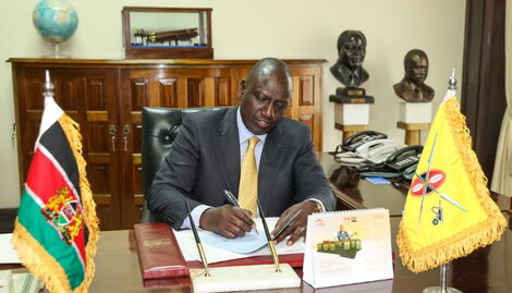 President William Ruto signs the Executive Orders at State House, Nairobi on Tuesday, September 13, 2022