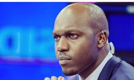 A photo of Larry Madowo during a past show on NTV.