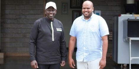 Deputy President William Ruto with Msambweni parliamentary aspirant Feisal Abdallah Bader