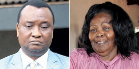 A collage of former MP Gitobu Imanyara and the late Lucy Kibaki