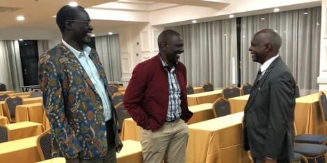 Deputy President William Ruto with Makueni Governor Kivutha Kibwana and Turkana Governor Josphat Nanok