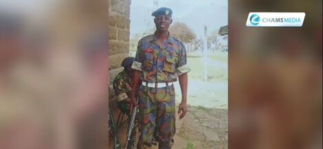 A file photo of chef Cyprian Machangoh while serving in the Kenya airforce aired on Daring abroad on November 6, 2021.