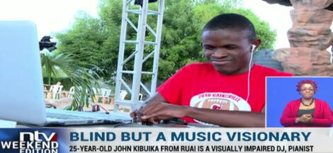John Kibuika at a DJ deck during an interview on NTV on November 14, 2021.