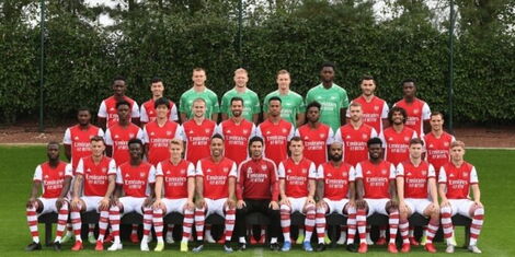 Arsenal 2021/22 first-team squad photo taken on September 21, 2021.