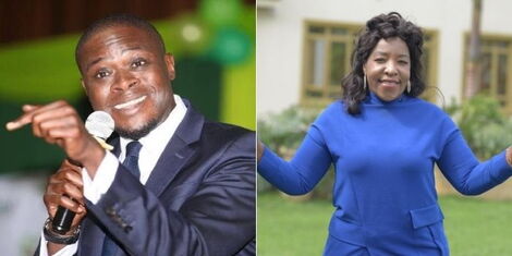 A collage image of Nairobi Senator Johnson Sakaja (Left) and Businesswoman Agnes Kagure (Right).