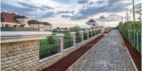 An image of the cabro-equipped entrance to Governor Kihika's home in Ngata, Nakuru County.