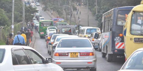 File photo of Traffic jam along Ngong road
